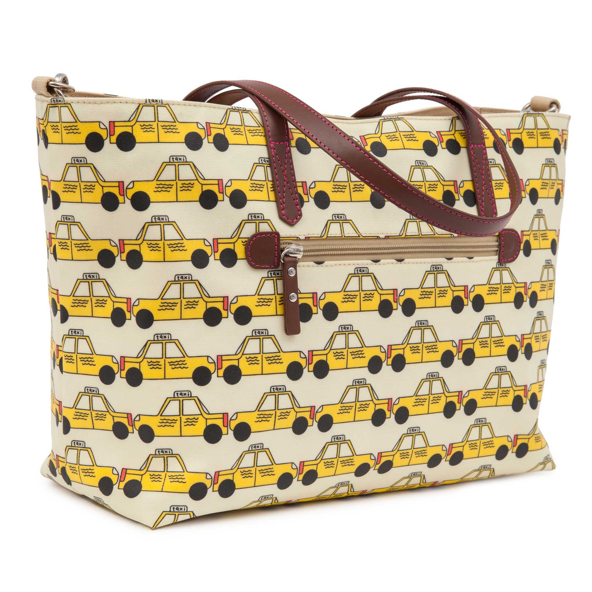 Pink Lining Notting Hill Tote Wickeltasche Yellow Taxis Pink Lining